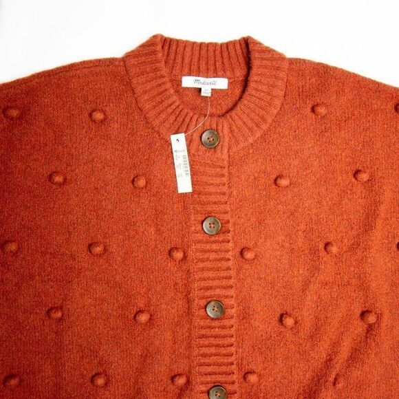 NEW Madewell Bobble Colburne Cardigan Sweater, red, XS - Picture 12 of 16